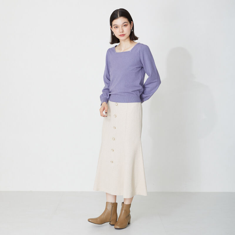 WA Oriental TRaffic「【 防寒 】スクエアトゥ プレーン ショートブーツ /32401 中敷き起毛 ＆ クッション」|ショートブーツ|