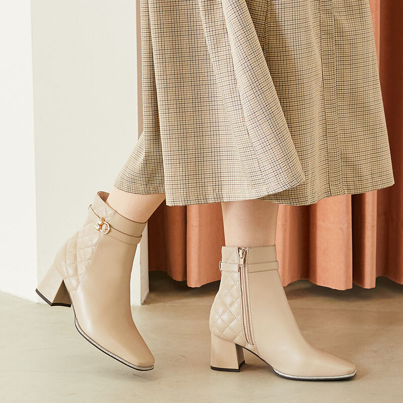 ORiental TRaffic「グリッターラインキルティングブーツ/31435」|ショートブーツ|