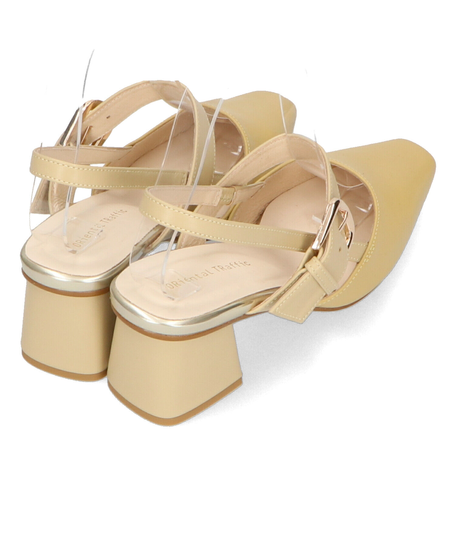 ORiental TRaffic「【トレンド】変形ヒールバックストラップパンプス/41101 パンプス 人気 売れてる スクエアトゥ」|サンダル|