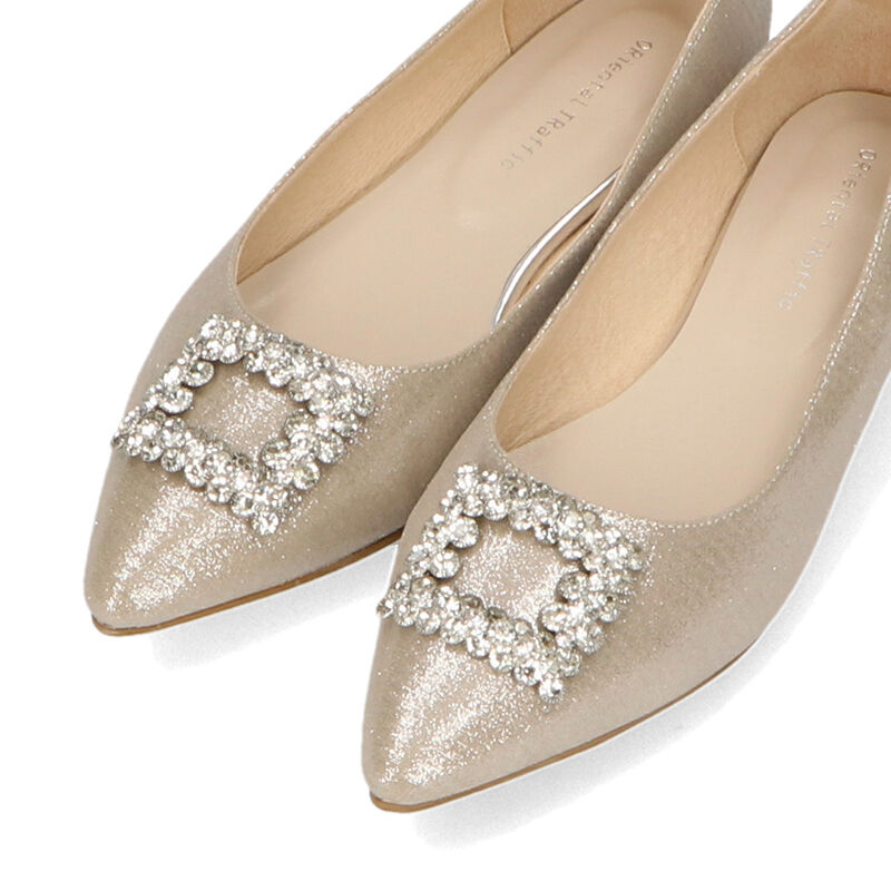 ORiental TRaffic「ビジューモチーフポインテッドトゥパンプス/41113 フラット」|パンプス|