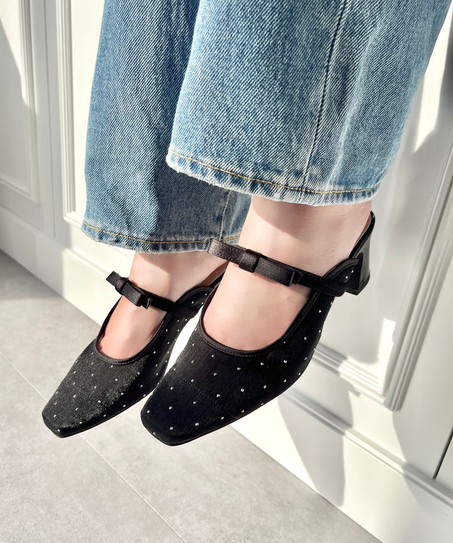 ORiental TRaffic「ラインストーンチュールミュール/41126」|パンプス|