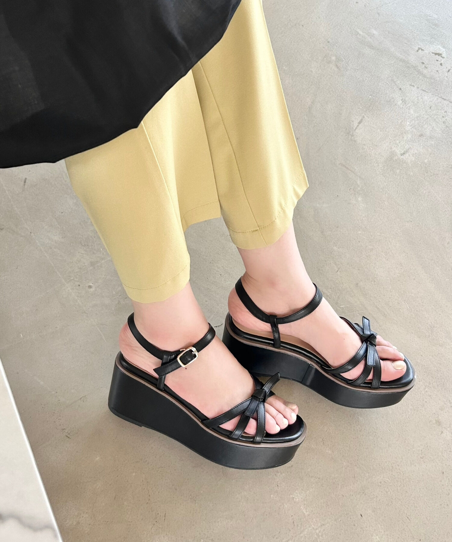 ORiental TRaffic「リボンモチーフ厚底サンダル/41237」|サンダル|