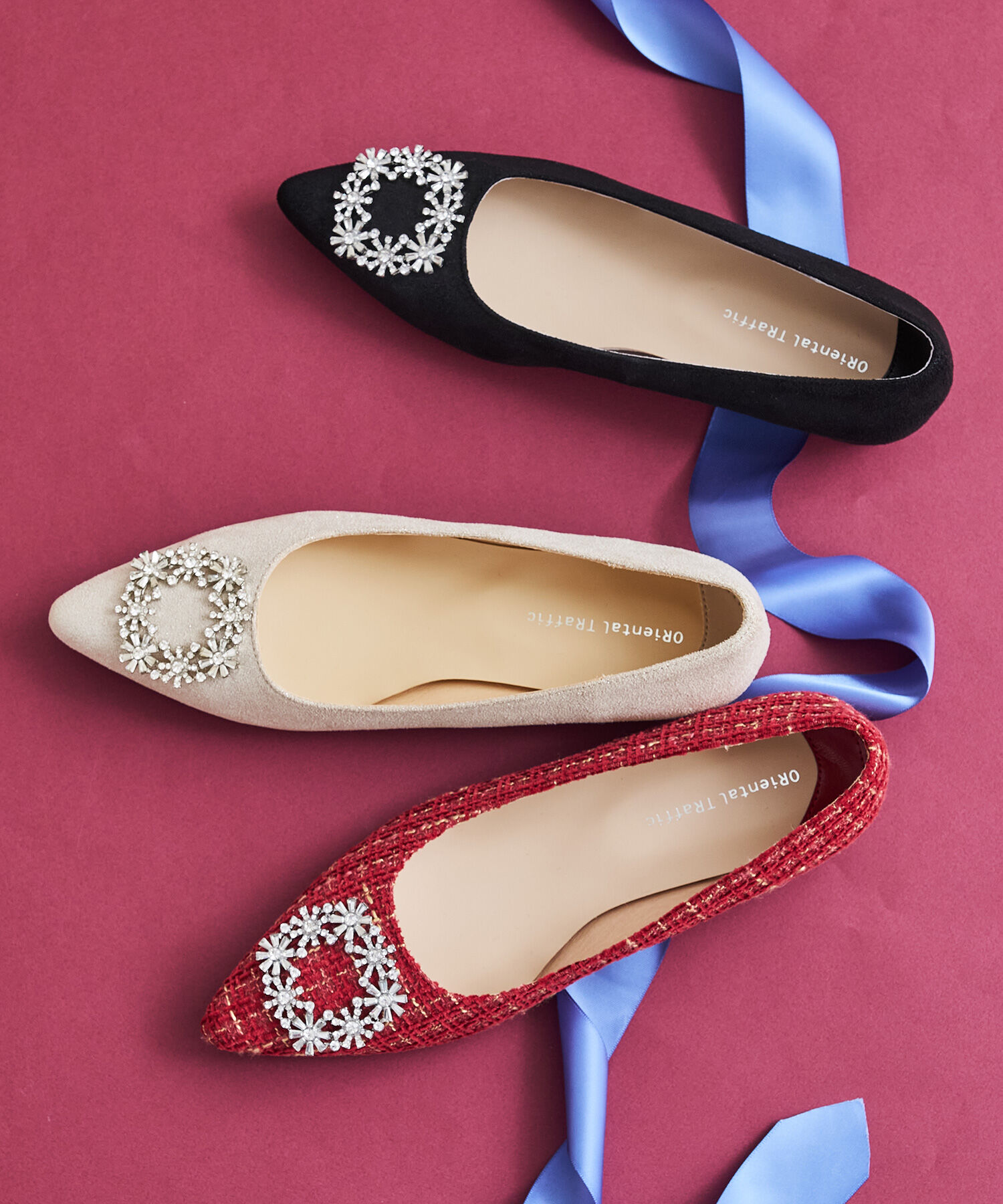 ORiental TRaffic「●2024秋冬新作●ビジューフラットパンプス/41306」|パンプス|SILVER