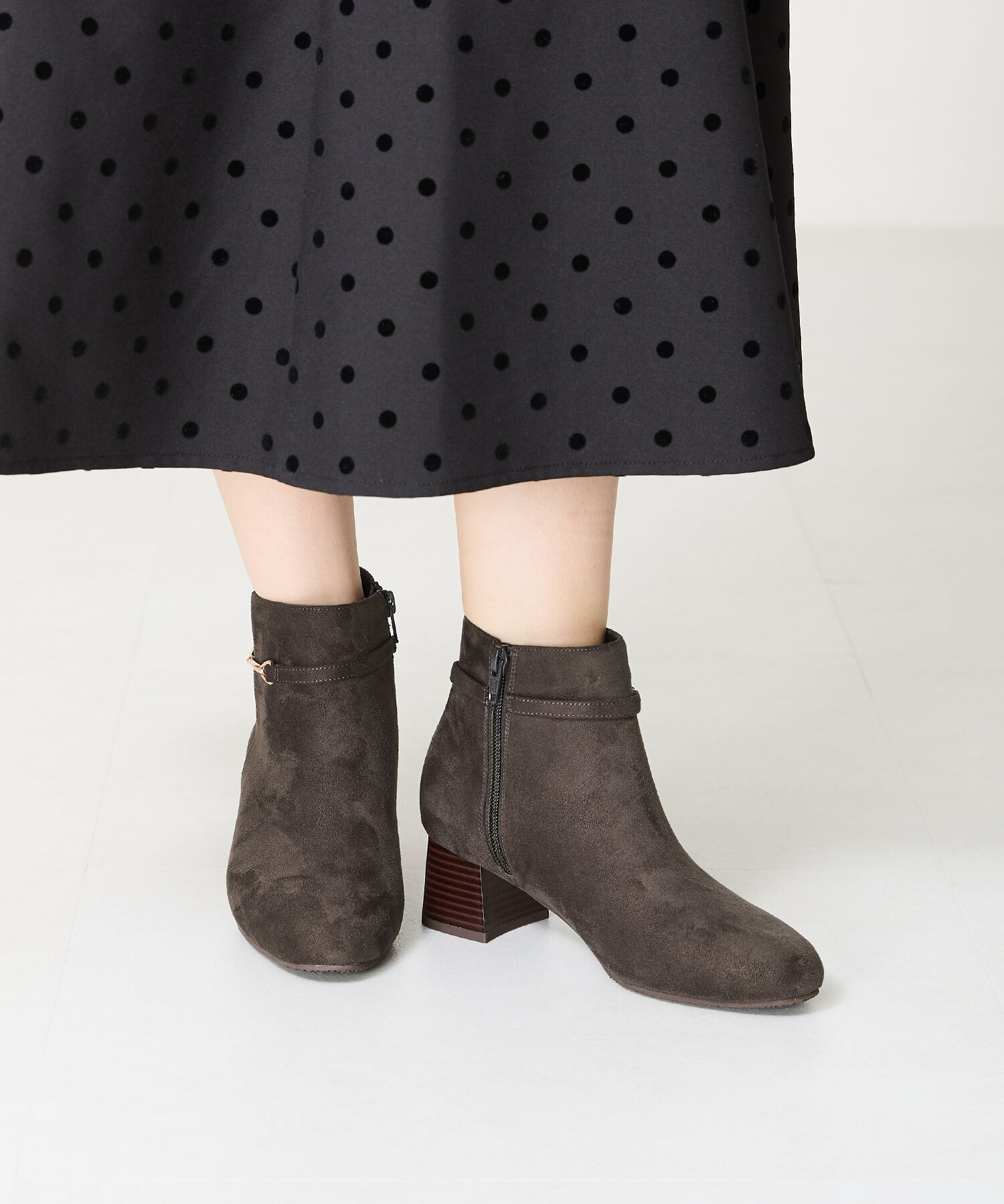 WA Oriental TRaffic「●2024秋冬新作●ビットモチーフミドルヒールブーツ/42406」|ショートブーツ|