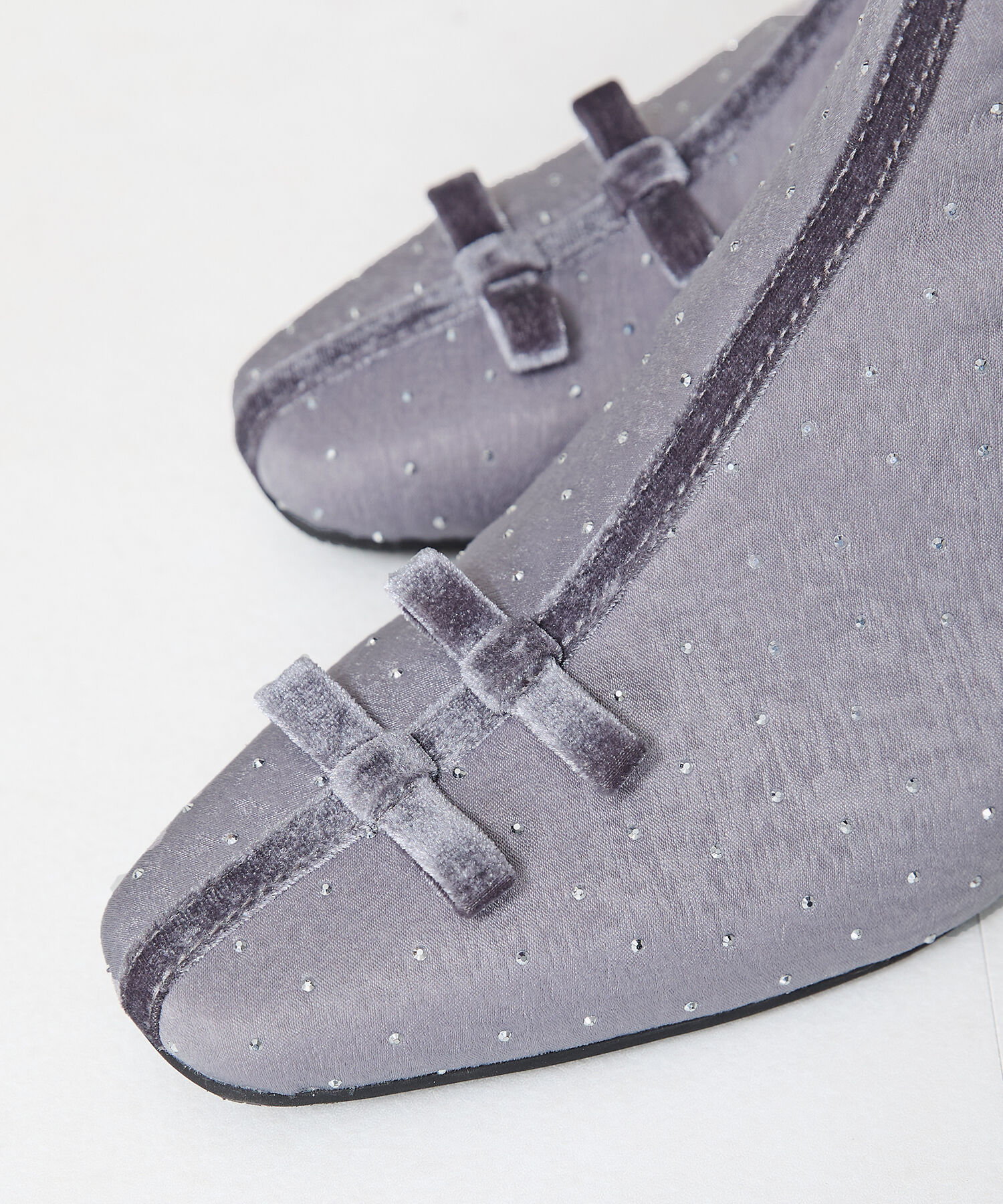 ORiental TRaffic「●2024秋冬新作●リボンモチーフラインストーンヒールブーツ/41436」|ショートブーツ|