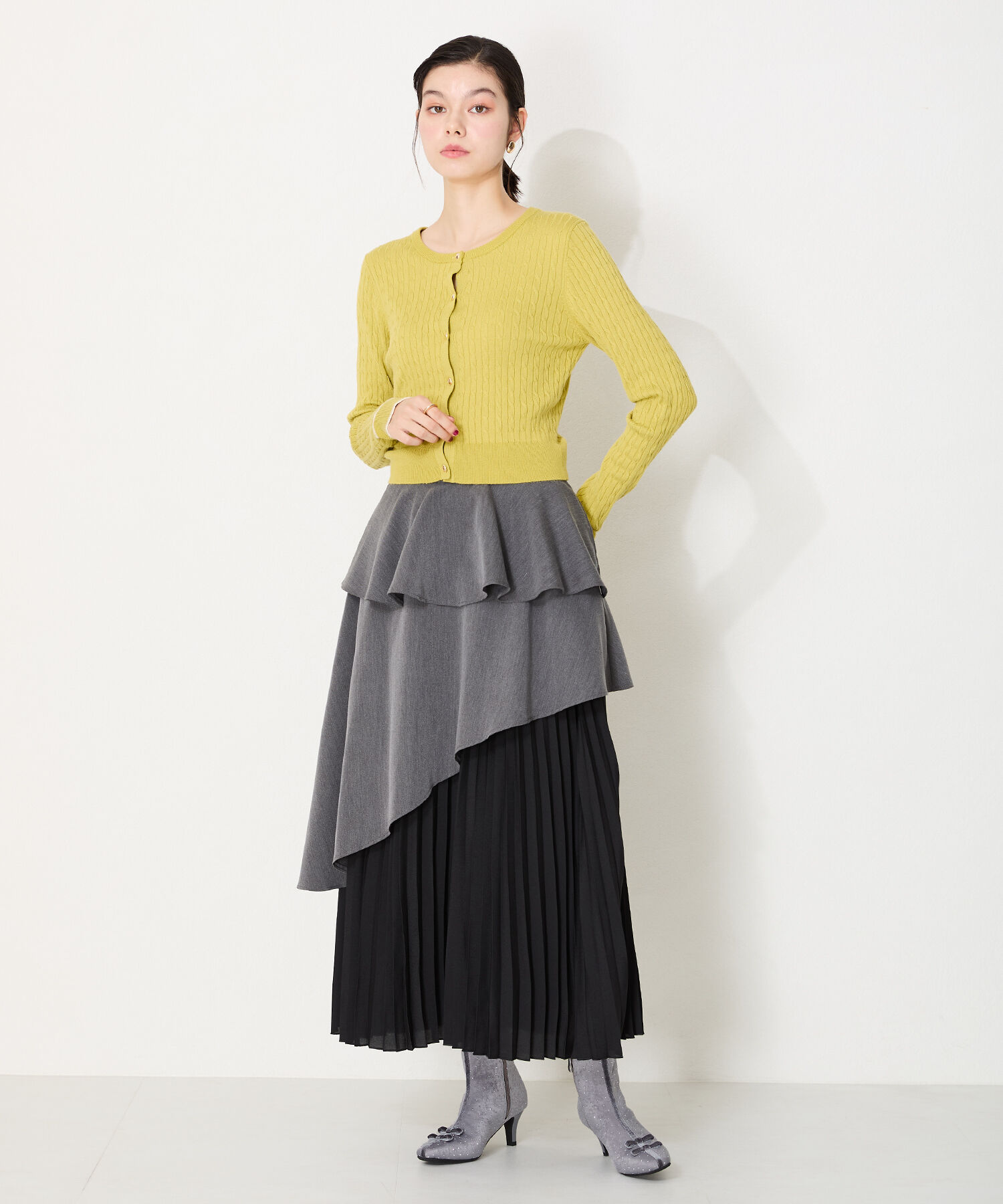 ORiental TRaffic「●2024秋冬新作●リボンモチーフラインストーンヒールブーツ/41436」|ショートブーツ|