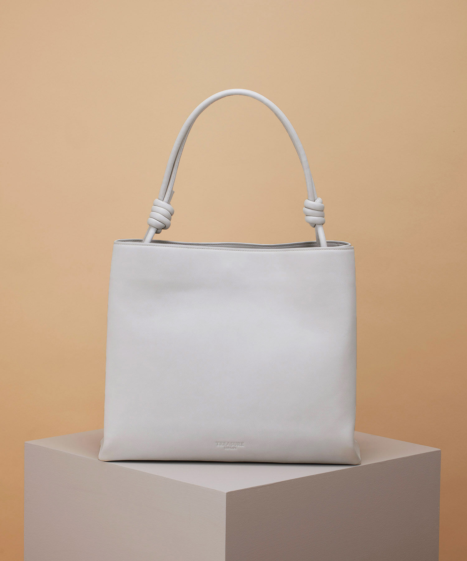 TOPKAPI TREASURE「【TREASURE TOPKAPI】ノットデザイン ハンドル トート バッグ」|トートバッグ|ライトグレー