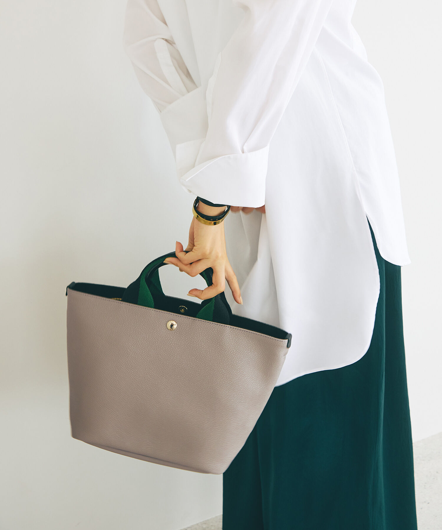 TOPKAPI BREATH「【Breath TOPKAPI】SCOTCH GRAIN スコッチグレイン プレーン バイカラーハンドル ミニ トートバッグ」|トートバッグ|