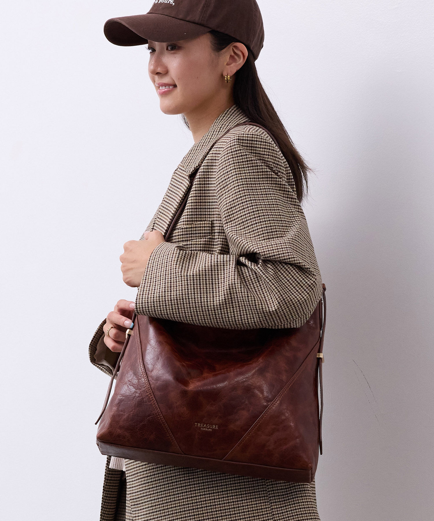 TOPKAPI TREASURE「【TREASURE TOPKAPI】アンティーク調レザー ワンハンドル ショルダー バッグ」|ショルダー・メッセンジャー|ブラウン