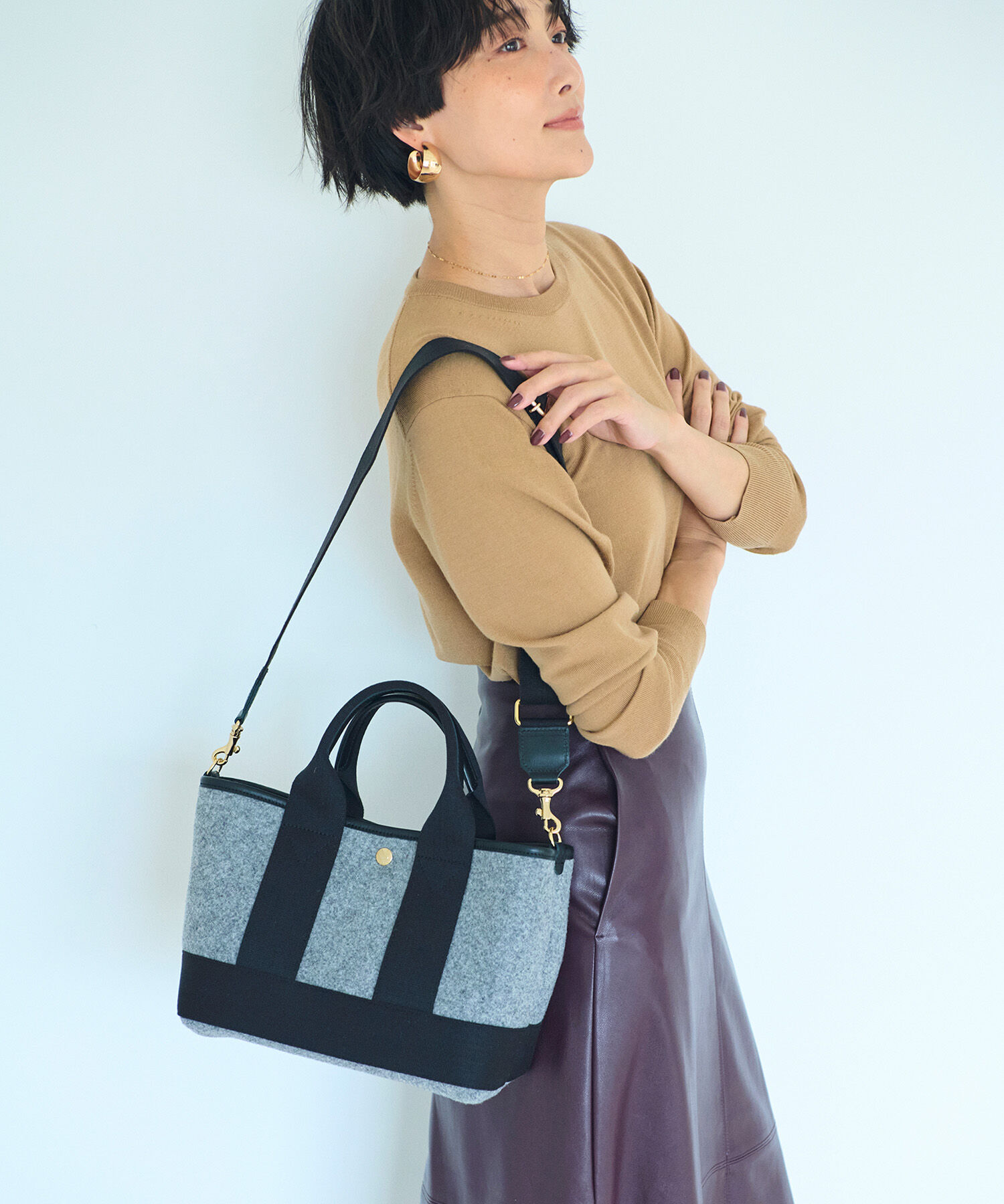 TOPKAPI BREATH「【Breath TOPKAPI】イタリアンフェルト ショルダー付 ミニ トートバッグ S」|トートバッグ|