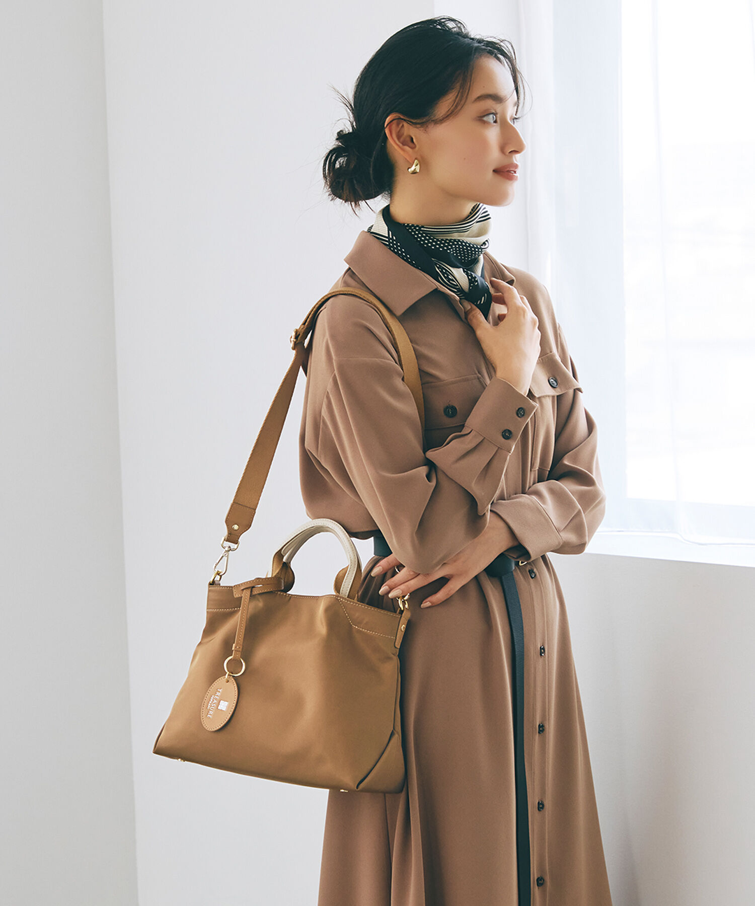 TOPKAPI BREATH「【TREASURE TOPKAPI】ストライプハンドル ナイロン 2way ミニ トートバッグ」|ショルダー・メッセンジャー|