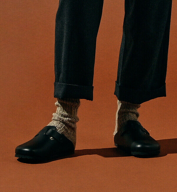 BIRKENSTOCK「【ビルケンシュトック】ボストン/ブラック ナチュラルレザー/クロッグ メンズ レディース」|サンダル|