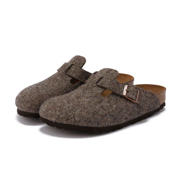 BIRKENSTOCK「NG【ビルケンシュトック】ボストン/カカオ ウール/クロッグ レディース/BOSTON」|サンダル|ブラウン