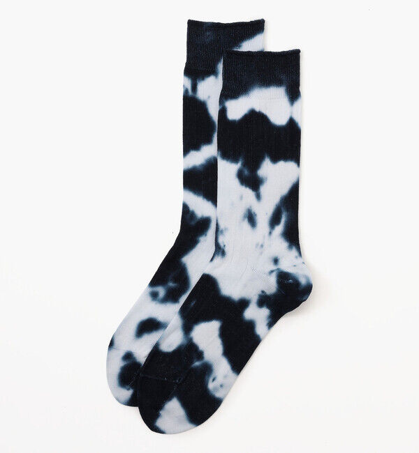 ROTOTO「【ロトト】フォーマルクルーソックス タイダイ/ネイビー ホワイト コットン ポリアミド/靴下」|ソックス|ブルー系その他
