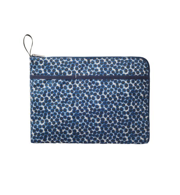 MILESTO「リバティプリント PCケース」|ポーチ|ネイビー