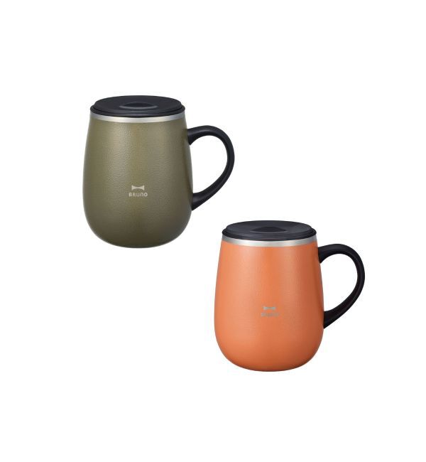 BRUNO「蓋つきステンレスマグ tall 2個入りセット」|グラス・マグカップ|ライトグリーン