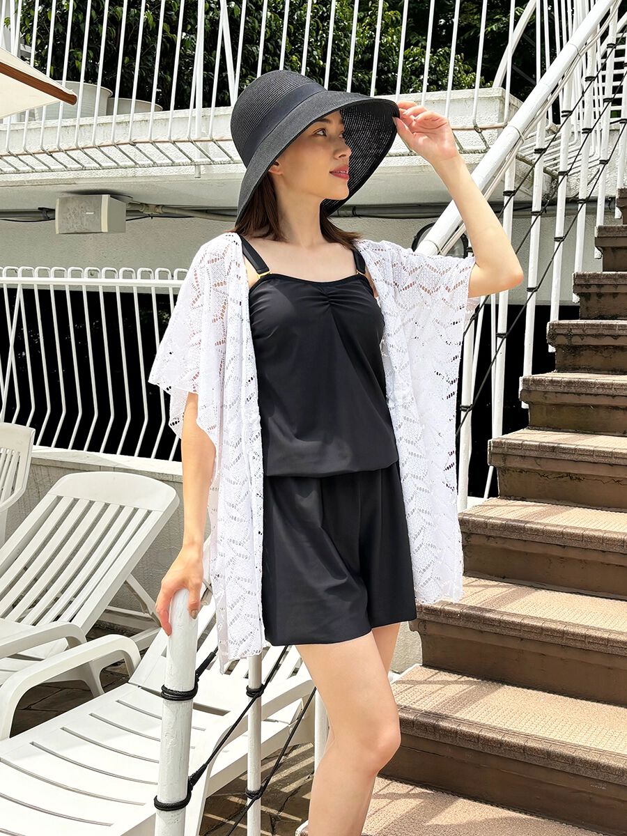 Riberce「【お水OK！リゾートアイテム】水着の上からサラッと羽織れる無地レースガウン」|その他|