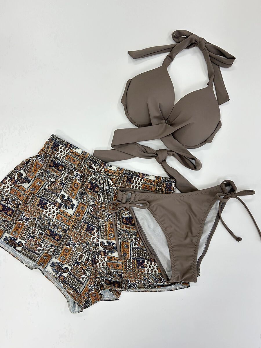 PEAK&PINE「無地クロッシーワイヤースタイルアップビキニ」|ビキニ|