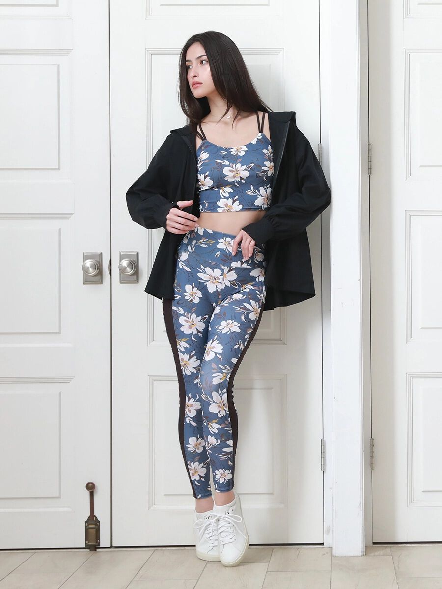  「モクレン風フラワープリントフルレギンス」|スポーツ|