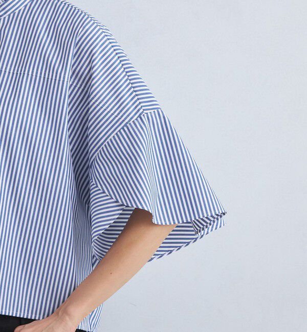 UNITED ARROWS green label relaxing「フレアスリーブ クロップド シャツ -マシンウォッシャブル・UVカット-」|シャツ・ブラウス|