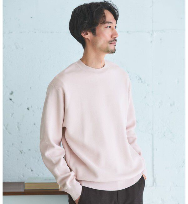 UNITED ARROWS green label relaxing「コットン シルク ミラノリブ クルーネック ニット」|ニット・セーター|LT.PINK