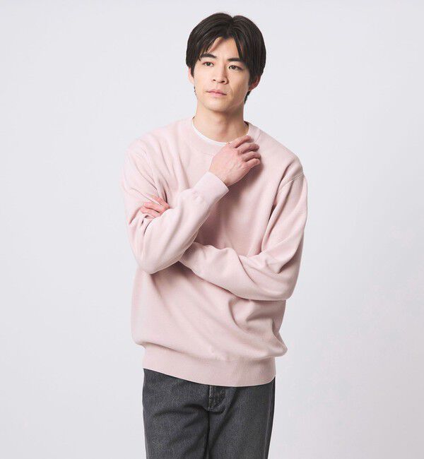 UNITED ARROWS green label relaxing「コットン シルク ミラノリブ クルーネック ニット」|ニット・セーター|