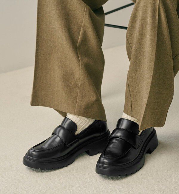 BEAUTY&YOUTH UNITED ARROWS「レザーライク ローファー -晴雨兼用-」|レインシューズ|BLACK