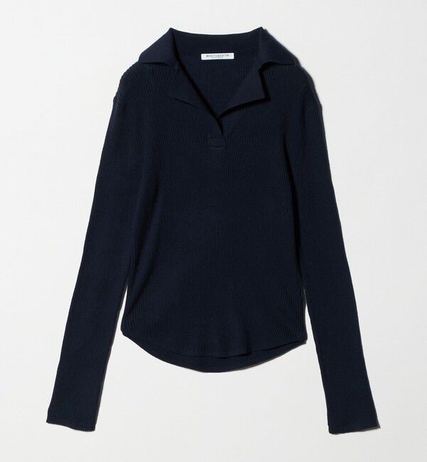 BEAUTY&YOUTH UNITED ARROWS「コットンリブ オープンカラーニット ウォッシャブル」|ニット・セーター|NAVY