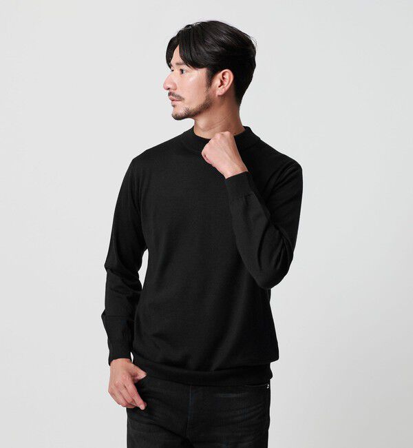 BEAUTY&YOUTH UNITED ARROWS「【WEB限定 WARDROBE SMART】マシーンウォッシャブル ウールミックス ジャケット クルーネック」|ニット・セーター|