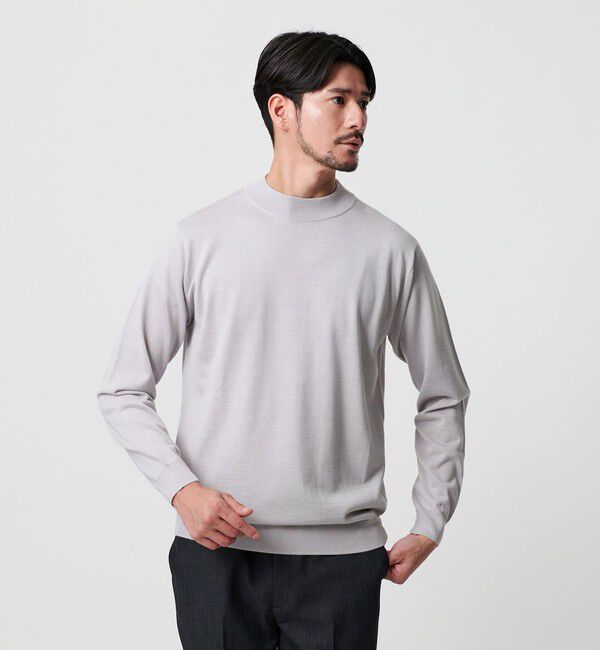 BEAUTY&YOUTH UNITED ARROWS「【WEB限定 WARDROBE SMART】マシーンウォッシャブル ウールミックス ジャケット クルーネック」|ニット・セーター|