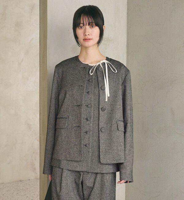 BEAUTY&YOUTH UNITED ARROWS「ツイードライク ノーカラージャケット」|ノーカラージャケット|