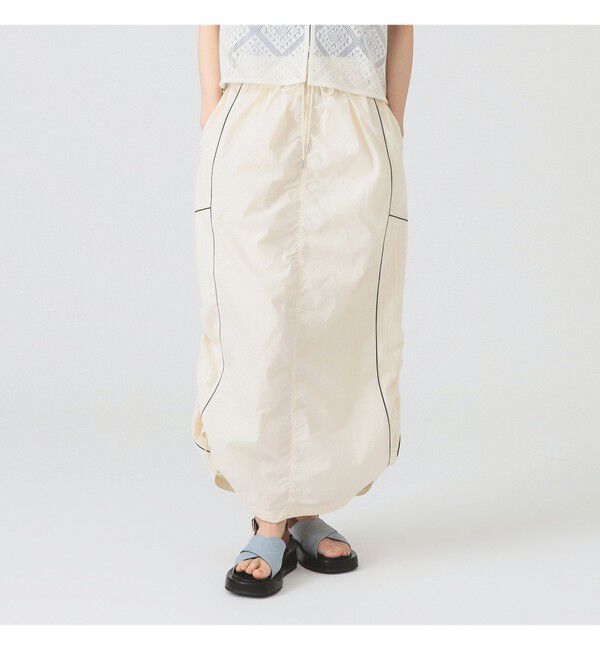 Ray BEAMS 「ストライプ キリカエ トラックスカート」|スカート|OFF_WHITE