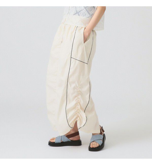 Ray BEAMS 「ストライプ キリカエ トラックスカート」|スカート|