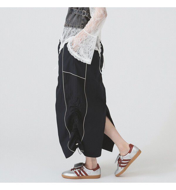 Ray BEAMS 「ストライプ キリカエ トラックスカート」|スカート|