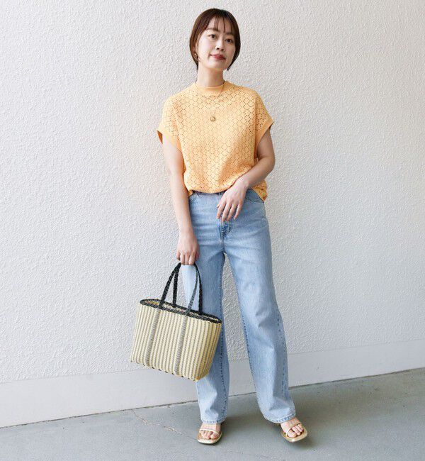 SHIPS for women「【WEB限定】〈手洗い可能〉アイレット クルーネック プルオーバー」|Tシャツ・カットソー|