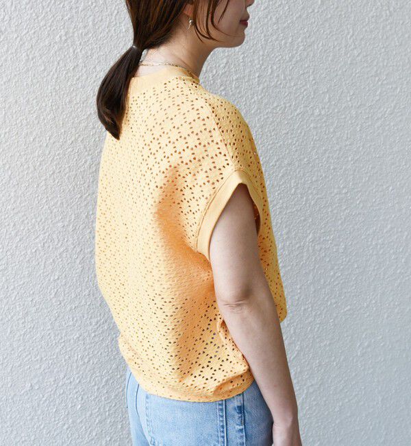 SHIPS for women「【WEB限定】〈手洗い可能〉アイレット クルーネック プルオーバー」|Tシャツ・カットソー|