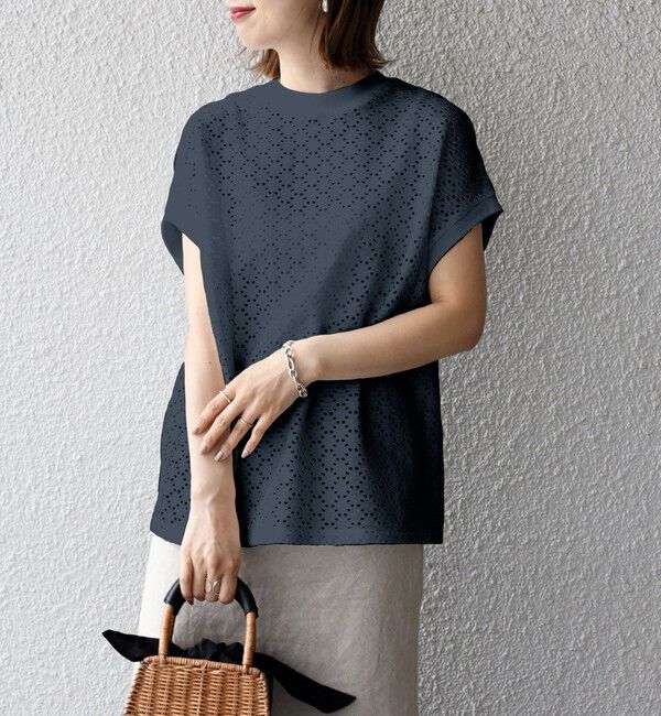 SHIPS for women「【WEB限定】〈手洗い可能〉アイレット クルーネック プルオーバー」|Tシャツ・カットソー|