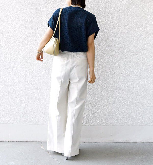 SHIPS for women「【WEB限定】〈手洗い可能〉アイレット クルーネック プルオーバー」|Tシャツ・カットソー|