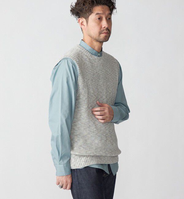 SHIPS「SHIPS:〈手洗い可能〉リネン/コットン メランジ ニットベスト」|ベスト・ジレ|