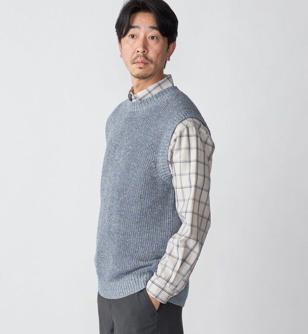 SHIPS「SHIPS:〈手洗い可能〉リネン/コットン メランジ ニットベスト」|ベスト・ジレ|