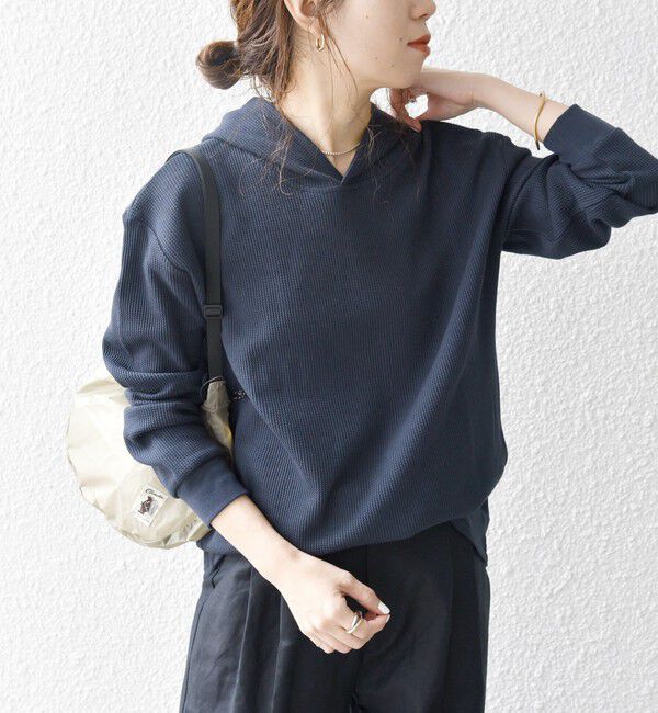 SHIPS any「SHIPS any:〈洗濯機可能〉ワッフル フーディ プルオーバー」|Tシャツ・カットソー|