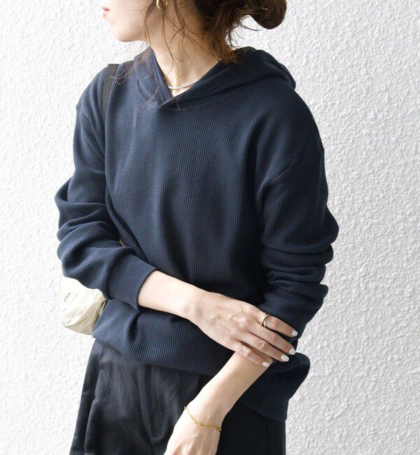 SHIPS any「SHIPS any:〈洗濯機可能〉ワッフル フーディ プルオーバー」|Tシャツ・カットソー|