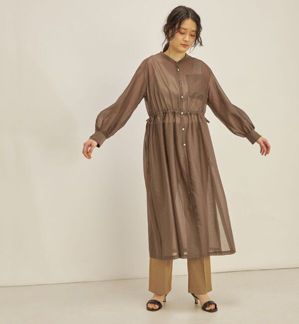 SHIPS for women「〈手洗い可能〉カールマイヤー 羽織り ワンピース◇」|ワンピース|ブラウン