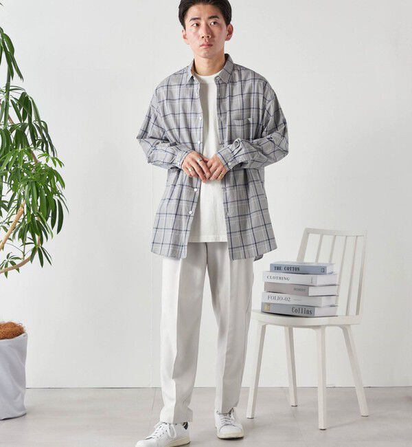 SHIPS any「SHIPS any: オーバーサイズ レギュラーカラー チェック／ストライプ 長袖 シャツ◇」|シャツ・ブラウス|