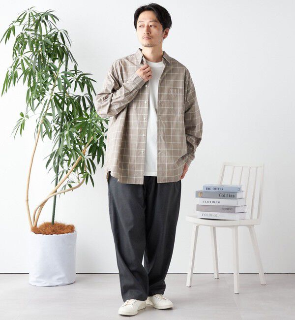 SHIPS any「SHIPS any: オーバーサイズ レギュラーカラー チェック／ストライプ 長袖 シャツ◇」|シャツ・ブラウス|