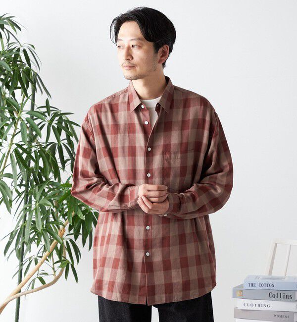 SHIPS any「SHIPS any: オーバーサイズ レギュラーカラー チェック／ストライプ 長袖 シャツ◇」|シャツ・ブラウス|