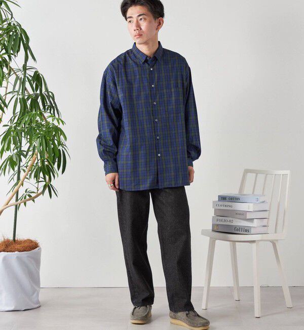 SHIPS any「SHIPS any: オーバーサイズ レギュラーカラー チェック／ストライプ 長袖 シャツ◇」|シャツ・ブラウス|