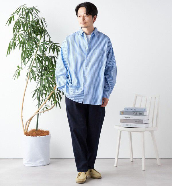 SHIPS any「SHIPS any: オーバーサイズ レギュラーカラー チェック／ストライプ 長袖 シャツ◇」|シャツ・ブラウス|