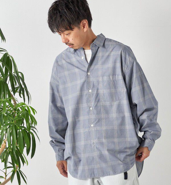 SHIPS any「SHIPS any: オーバーサイズ レギュラーカラー チェック／ストライプ 長袖 シャツ◇」|シャツ・ブラウス|