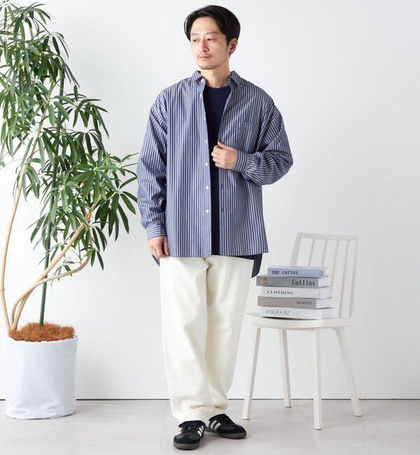 SHIPS any「SHIPS any: オーバーサイズ レギュラーカラー チェック／ストライプ 長袖 シャツ◇」|シャツ・ブラウス|